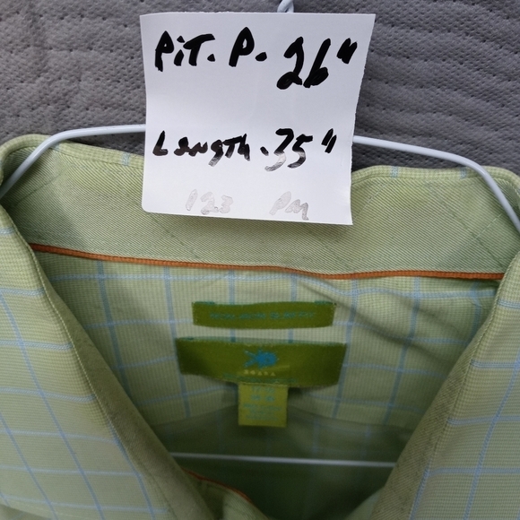 Egara men's long sleeve button front green Egyptia - Picture 5 of 5